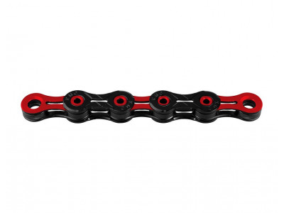 KMC X11 DLC fekete/piros lánc 118 láncszem