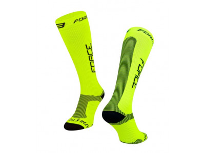 FORCE Knee socks Athletic Pro Kompress, yellow/black