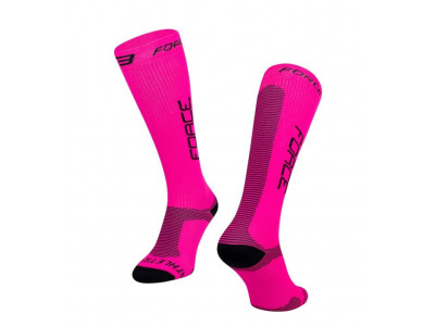 FORCE Athletic Pro Compression knee socks pink/black