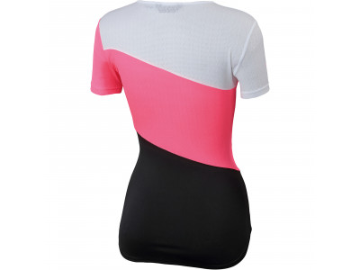 Damska koszulka Karpos CIMA UNDICI w kolorze różowym fluo/czarno-białym