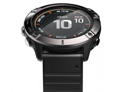 Garmin fénix 6X Pro Solar, Titanium Carbon Gray DLC, Black band športové hodinky
