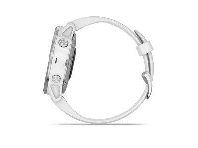 Ceas sport Garmin fénix 6S, argintiu, cu bandă albă