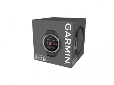 Garmin fénix 6S, silver zegarek sportowy z czarnym paskiem