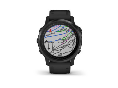 Garmin fénix 6S Pro, czarny, sportowy zegarek z czarnym paskiem