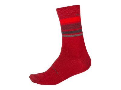 Endura Merino Stripe ponožky, červená
