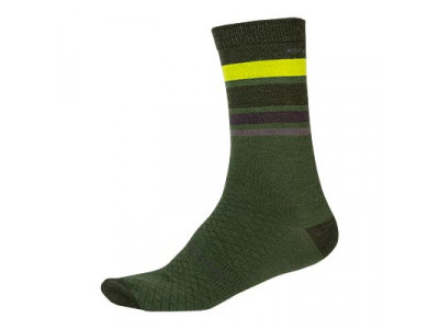 Endura Merino Stripe ponožky zelené