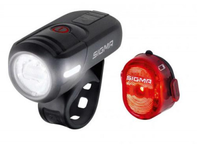 SIGMA készlet első lámpa AURA 45 USB + hátsó lámpa Nugget II