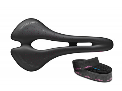 Selle San Marco saddle Aspid Supercomfort Racing Wide Lady KIT (black / pink) + wrap