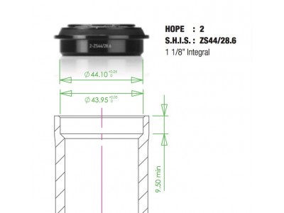 Hope PressFit ZS44 / 28.6 upper part of the head assembly