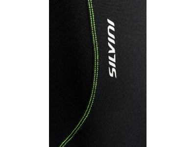 Męskie spodnie rowerowe SILVINI Rubenza czarno/zielone, bez pasków