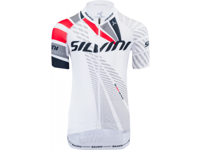 Koszulka rowerowa SILVINI Team CD1435, dziecięca, biało-czerwona