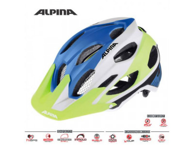 ALPINA Cyklistická prilba Carapax modro-bielo-žltá