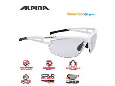ALPINA Cycling glasses EYE-5 HR VL+ white-black matte
