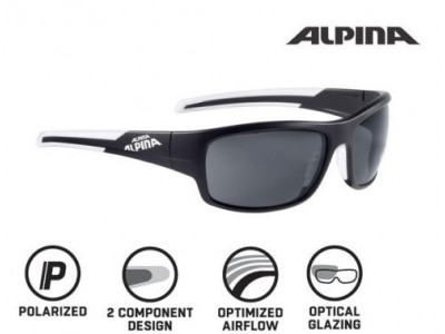 ALPINA Glasses TESTIDO P black matt-white glasses POLARISATION black S3