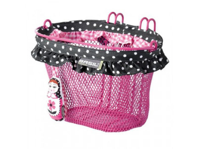 Basil JASMIN basket for children&#39;s bicycle with doll pink
