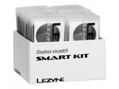 Lezyne Set selbstklebender Flicken SMART KIT – Box 34 Sets mit 6 Flicken + für die Jacke