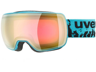 uvex Compact FM ski goggles, petrol mat dl / mirror pink orange, size Univ