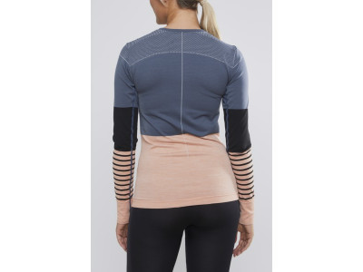 CRAFT Fuseknit Comfort Blocked női póló, szürke/rózsaszín