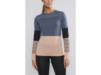 Craft Fuseknit Comfort Blocked Women&#39;s T-Shirt, Grey/Pink