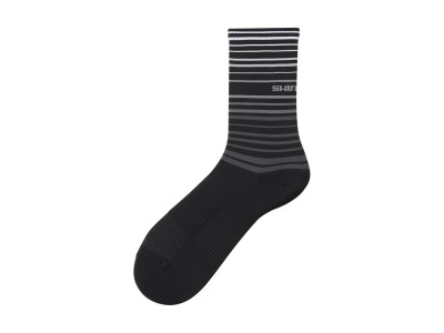 Ponožky Shimano ORIGINAL TALL, černé/šedo-bílé pásky