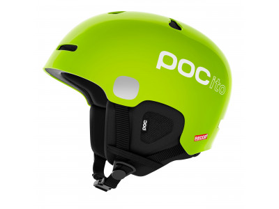 POC POCito Auric Cut Spin dětská lyžařská přilba fluorescent yellow/green