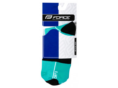 FORCE Sport 3 cyklistické ponožky tyrkysová-čierna