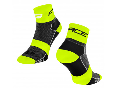 Force Sport 3 cyklistické ponožky černá-fluo