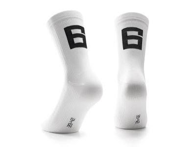 ASSOS Poker 6 ponožky, biela
