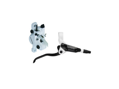 Shimano brake hydr. M396 front white Post Mount 1000 mm snake + plate. B01S