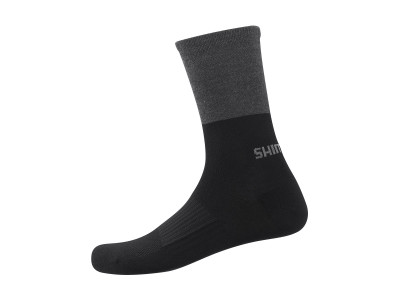 Shimano ponožky ORIGINAL WOOL TALL černo/šedé