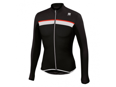 Sportful Pista cycling jersey long sleeve black / white / red