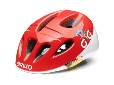 Dziecięcy kask rowerowy Briko FURY A14 czerwono-biały