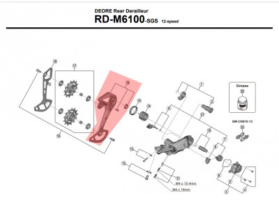 Shimano ramínko vnější RD-M6100-SGS