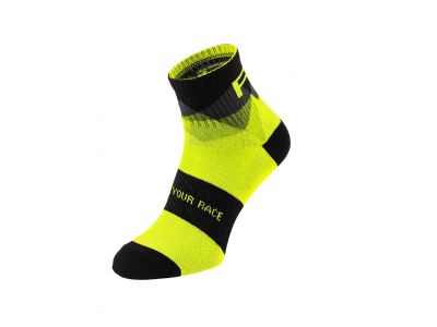R2 MOON ponožky, černá/neon žlutá