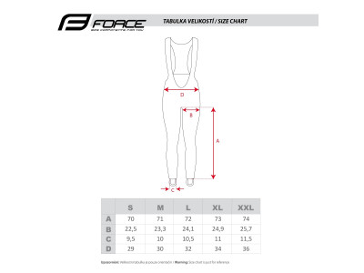 FORCE Brisk women's bib tights, without pad, black/red
