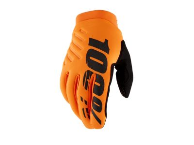 100% Briskers gloves, fluo orange/black
