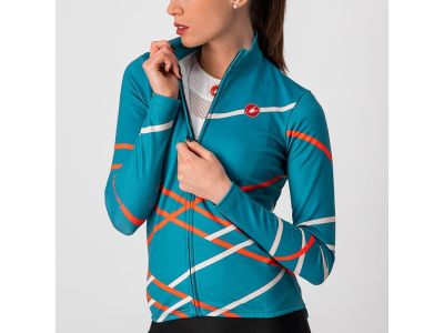 Koszulka rowerowa damska Castelli DIAGONAL, jasnoniebieska
