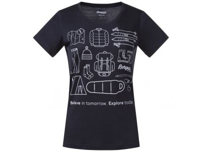 Bergans Graphic Wool dámske tričko, modrá
