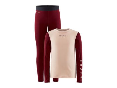 Craft CORE Warm Baselayer dětský set, červená/růžová