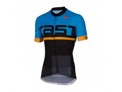 Męska koszulka rowerowa Castelli META FZ, czarno-niebieska