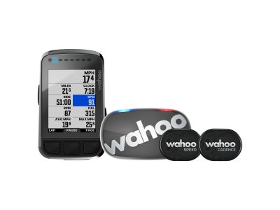 ZESTAW Wahoo ELEMNT BOLT GPS 2.0, komputer rowerowy + TICKR 2 szary + czujniki prędkości i kadencji RPM