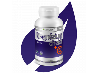 Kompava magnézium chelát výživový doplnok, 585 mg/120 kapsúl