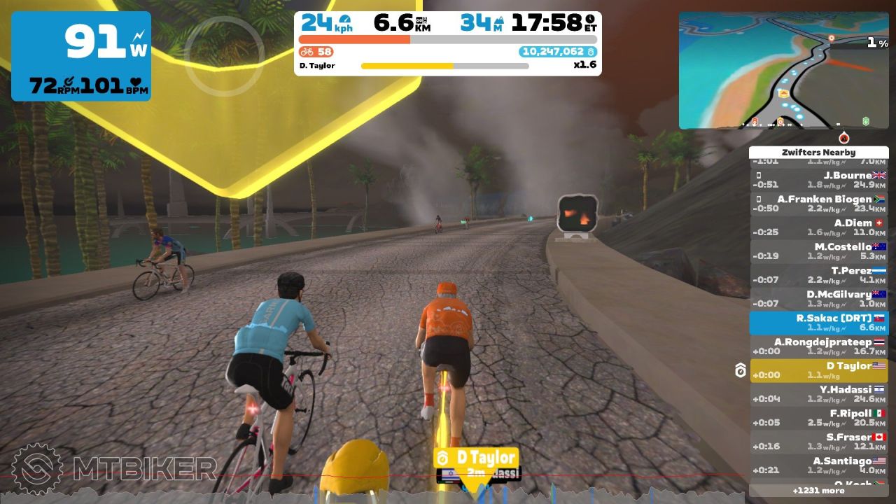 Trenažér - Zwift - Pacer Group Ride: Volcano Flat In Watopia With ...